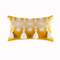 DecorBites™ Boho Gold Embroidered Cotton Pillow Cover, 45x45/30x50cm