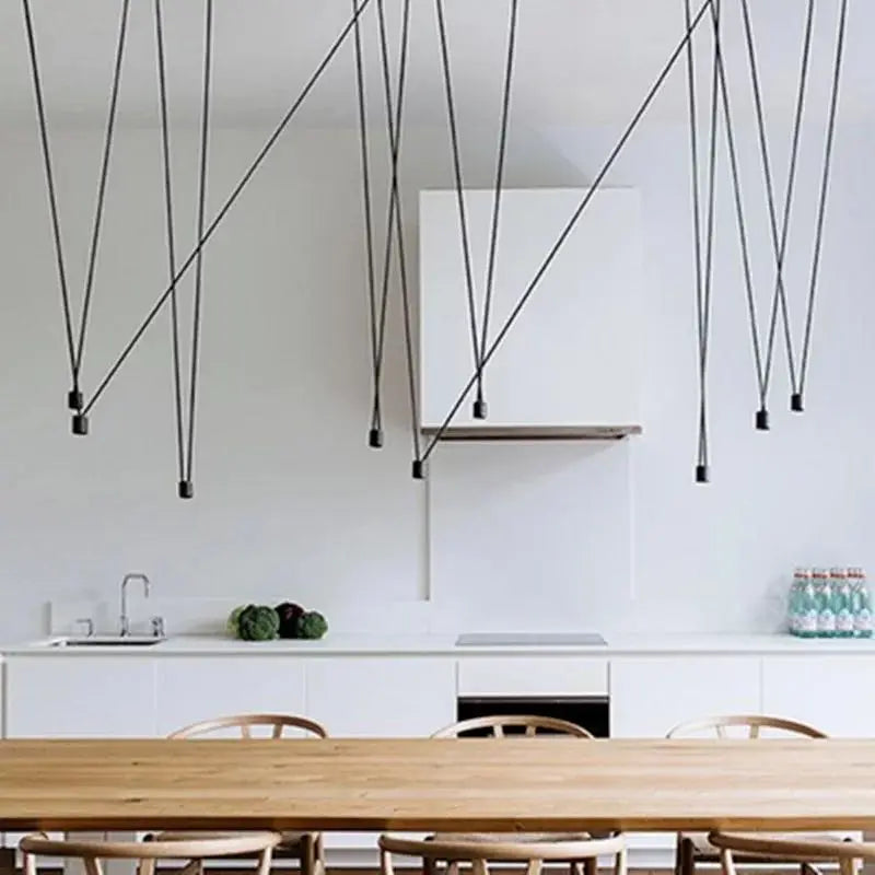 DecorBites™ Black Geometric Line Pendant Lamp for Bedroom Living Room Bar Hotel