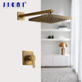 DecorBites™ Antique Brass Round Wall Mounted Rainfall Shower Faucet Set with 2 Handles