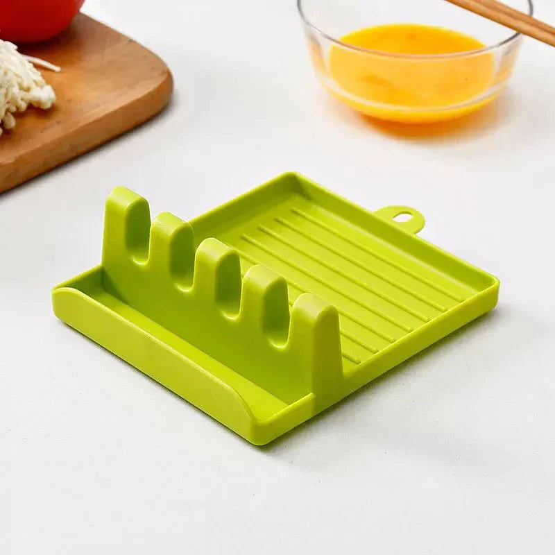 DecorBites™ Kitchen Utensil Stand Pot Lid Holder Spatula Organizer Spoon Rest