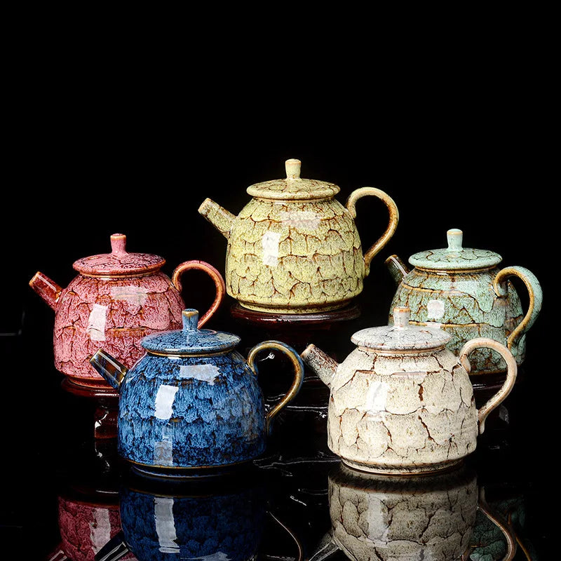 DecorBites™ Ceramic Kung Fu Tea Pot - Traditional Chinese Teaware, 300ML Great for Tea Brewing