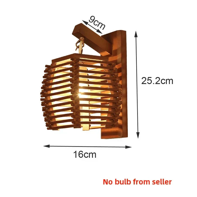 DecorBites™ Bamboo Wall Sconce Light for Aisle Corridor Hotel Restaurant Cafe