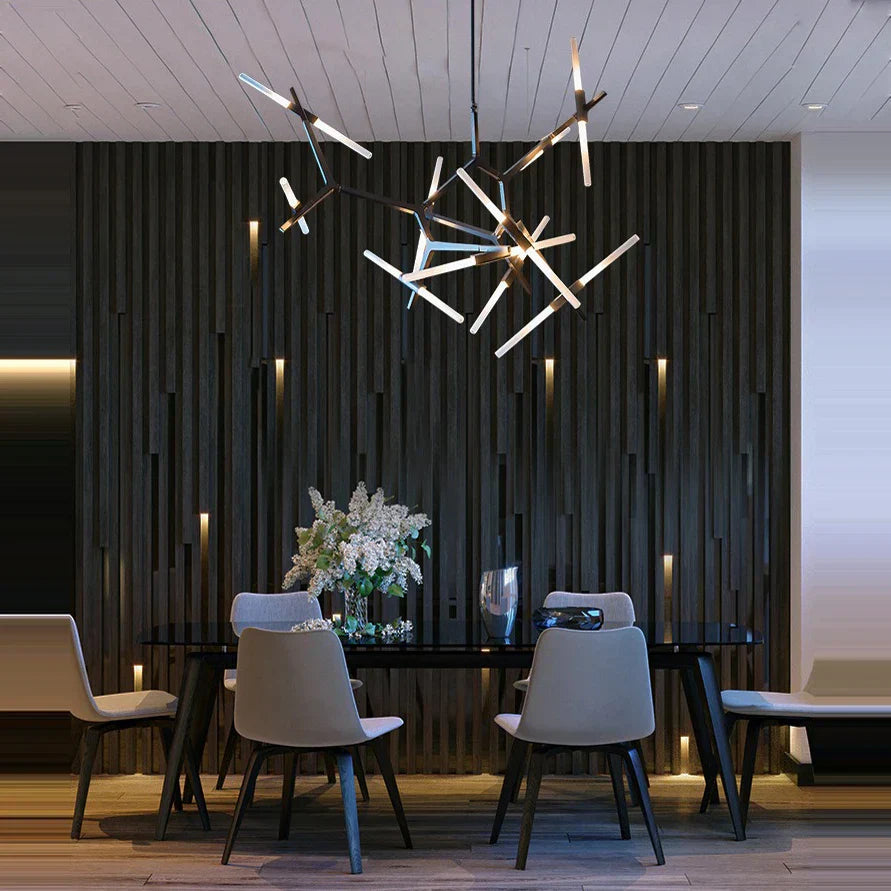 DecorBites™ Branch Suspension Pendant Light - Gold Black G9 LED Iron Glass Fixture