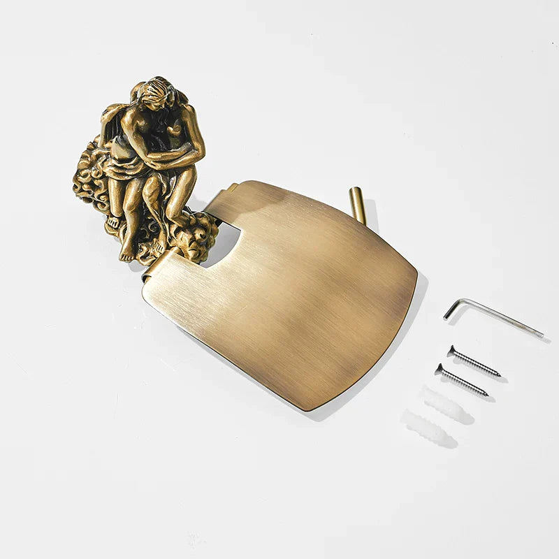 DecorBites™ Antique Bronze Wall Mounted Toilet Paper Holder