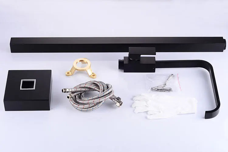 DecorBites™ Black Tall Basin Faucet Single Handle Cold Hot Water Mixer Sink Tap