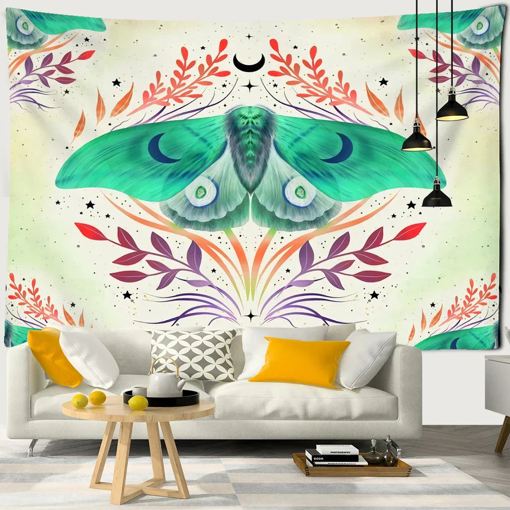 DecorBites™ Butterfly Tapestry: Bohemian Hippie Psychedelic Wall Hanging for Home Decor