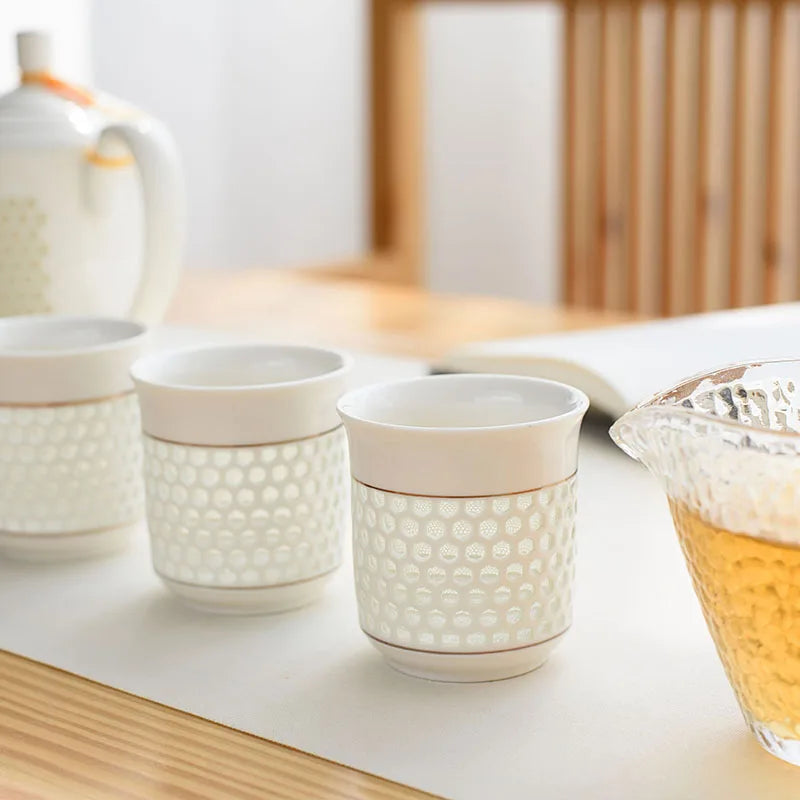 DecorBites™ Blue White Porcelain Tea Set Kungfu Teaware Green Puer Tea Cup Pot Teatime Set