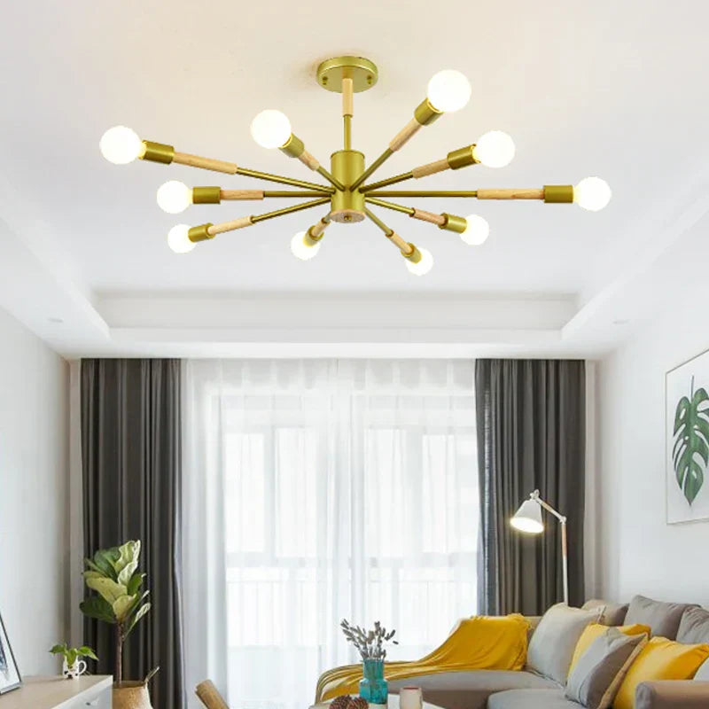 DecorBites™ LED Wooden Ceiling Lights w/ E27 Bulb for Modern Livingroom & Bedroom