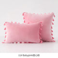 DecorBites™ Fringed Tassel Velvet Pillowcase 50x50cm/30x50cm in Popular Light Colors
