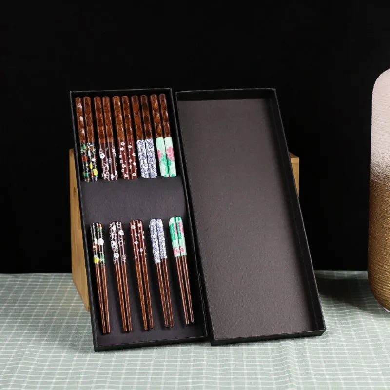 DecorBites™ Bamboo Wood Chopsticks for Sushi and Food Eating