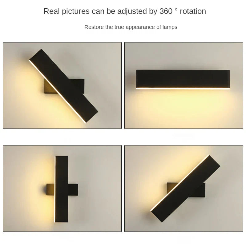 DecorBites™ 360 Degree Rotate Wall Lamp for Bedroom Hotel Bedside Sconce Reading Light