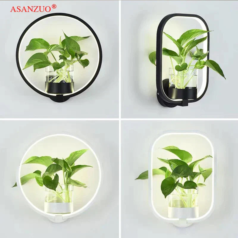 DecorBites™ LED Plant Wall Lamps: Modern Creative Home Decor Lighting Fixtures