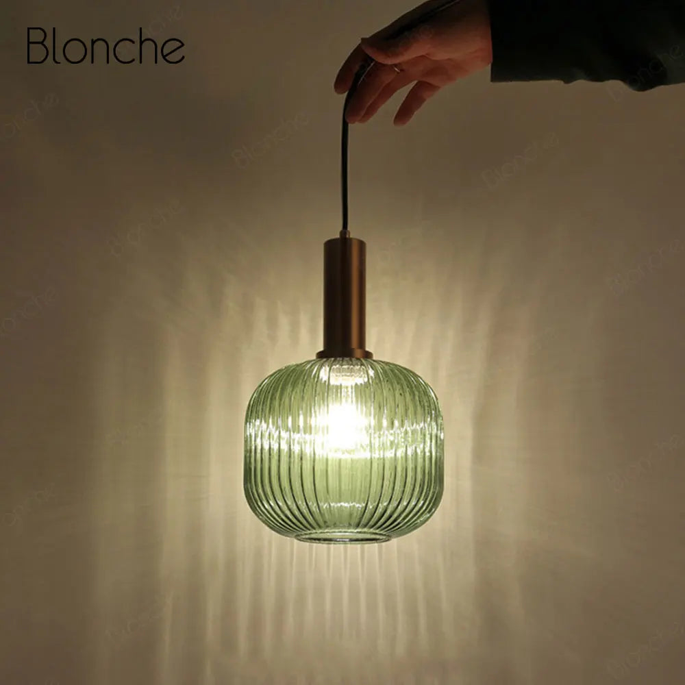 DecorBites™ LED Gold Chandelier Stained Glass Pendant Lamps for Home Decoration