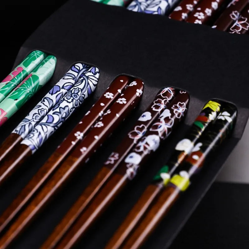 DecorBites™ Bamboo Wood Chopsticks for Sushi and Food Eating