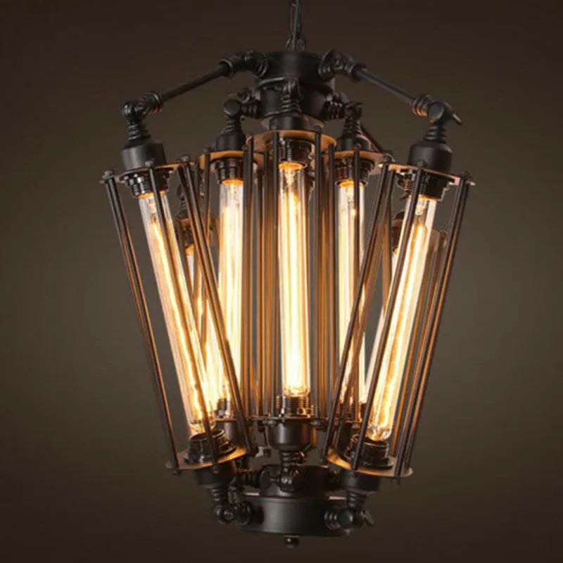 DecorBites™ Industrial 8-Head Hanging Pendant Lamp for Cafe Dining Room and Bar