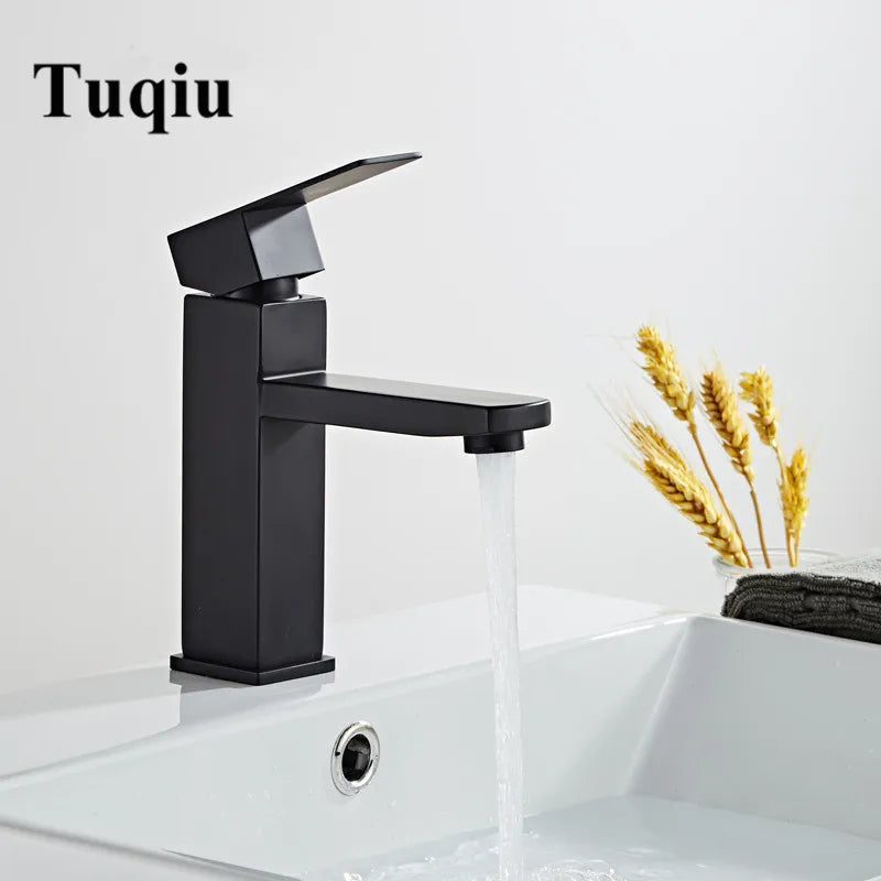 DecorBites™ Brushed Gold Stainless Steel Bathroom Basin Sink Faucet Mixer