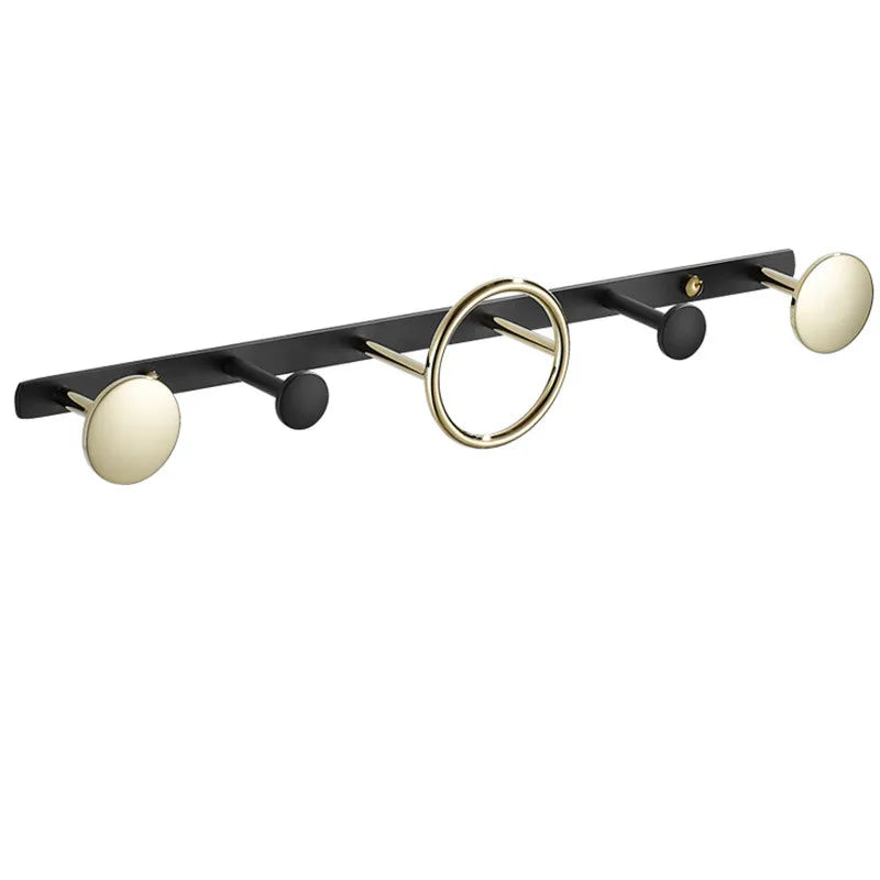 DecorBites™ Brass Towel Hook Set Bathroom Kitchen Hanger Gold Black Row Robe Hat Clothes