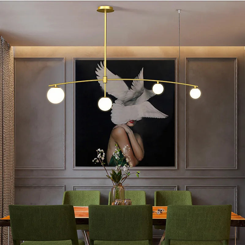 DecorBites™ Bubble Iron Chandelier: Minimalist Nordic Kitchen Restaurant Island Light