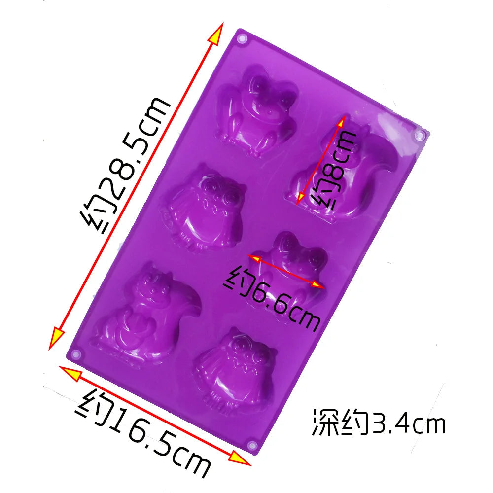 DecorBites™ Cartoon Animal Silicone Cake Mould - Creative DIY Owl Squirrel Model Bakeware