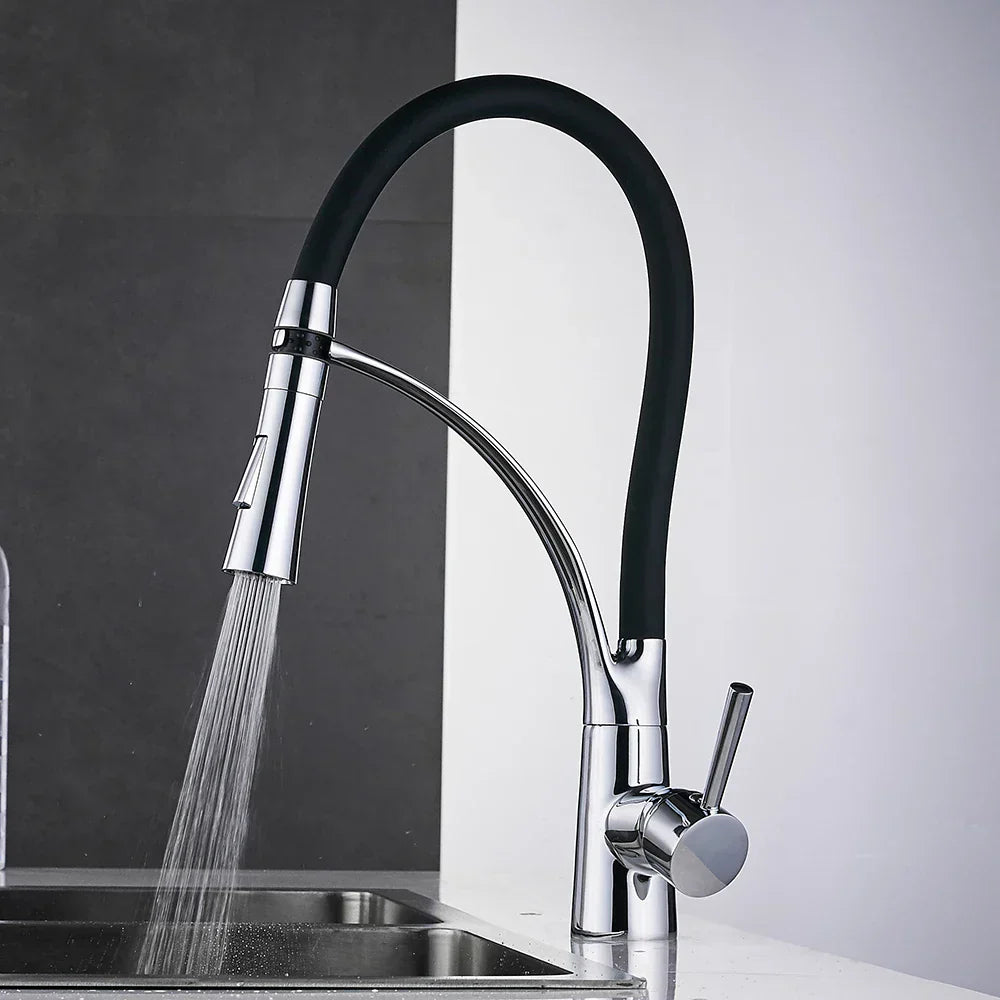 DecorBites™ Brushed Nickel Kitchen Sink Faucet LED Light Mixer Tap
