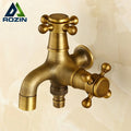 DecorBites™ Antique Brass Dual Cross Handles Wall Mounted Mop Pool Faucets