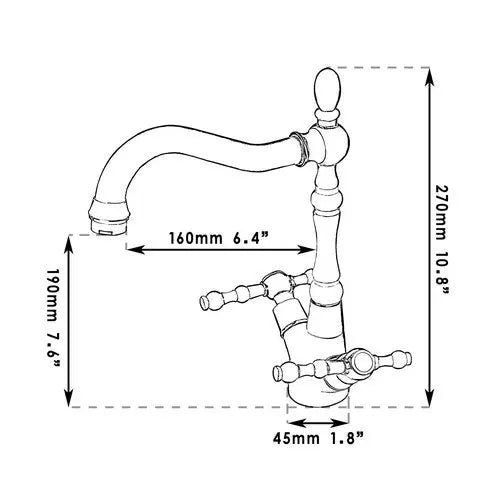 DecorBites™ Antique Copper Brass Kitchen Swivel Faucet Mixer Tap