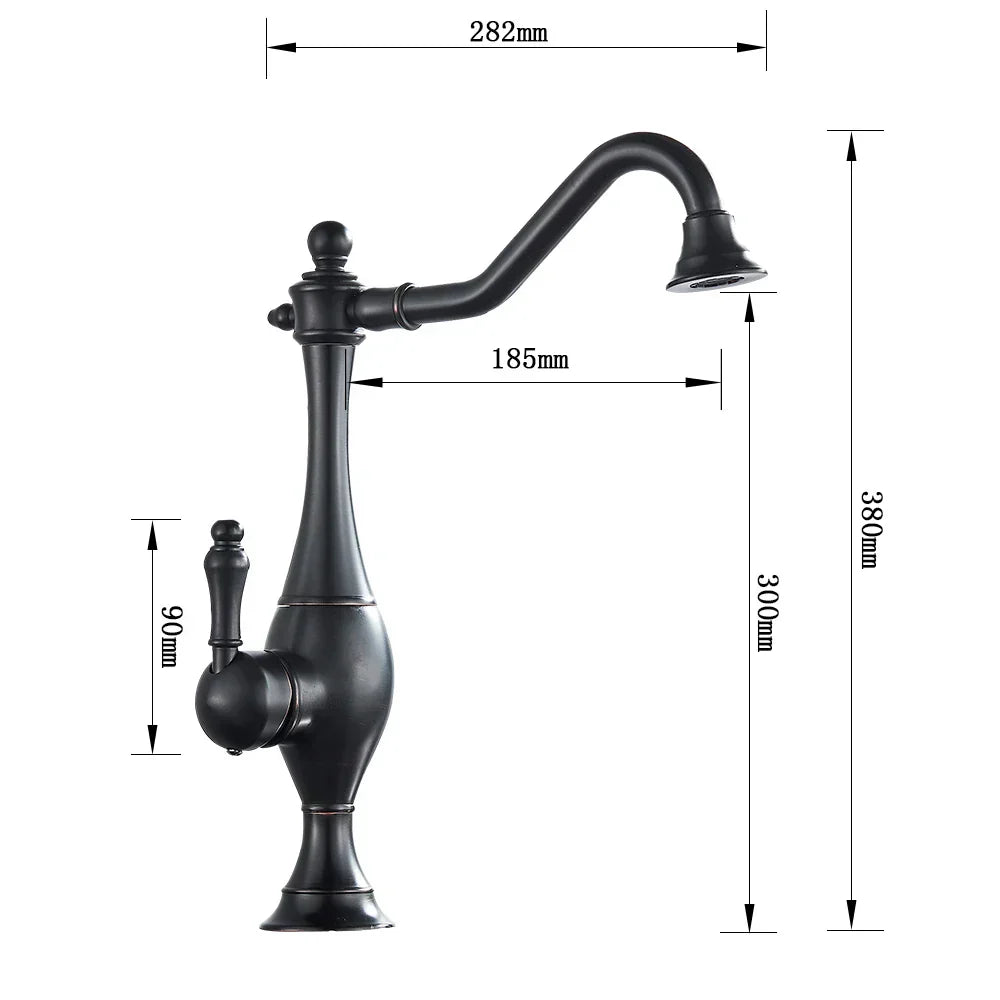 DecorBites™ Golden Basin Faucet Single Handle Brass Mixer Tap for Bathroom and Kitchen