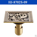 DecorBites™ Antique Brass Square Shower Floor Drain Strainer Grate - HJ-8702S