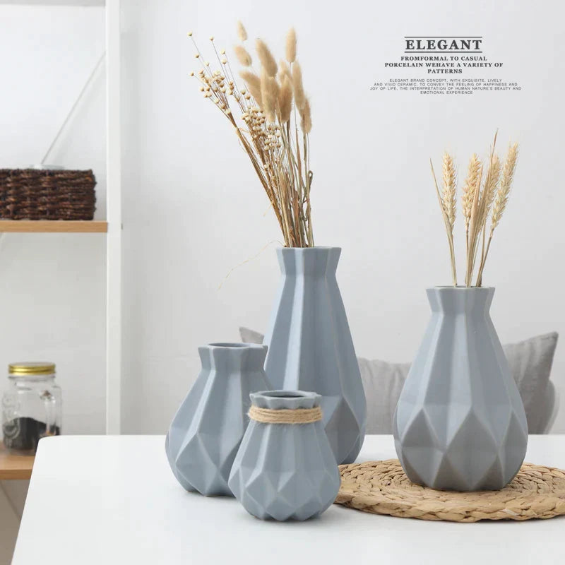 DecorBites™ Ceramic Diamond Vase Modern Home Decor Living Room Decoration