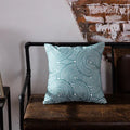 DecorBites™ Blue Geometric Embroidered Canvas Cotton Cushion Cover 45x45cm