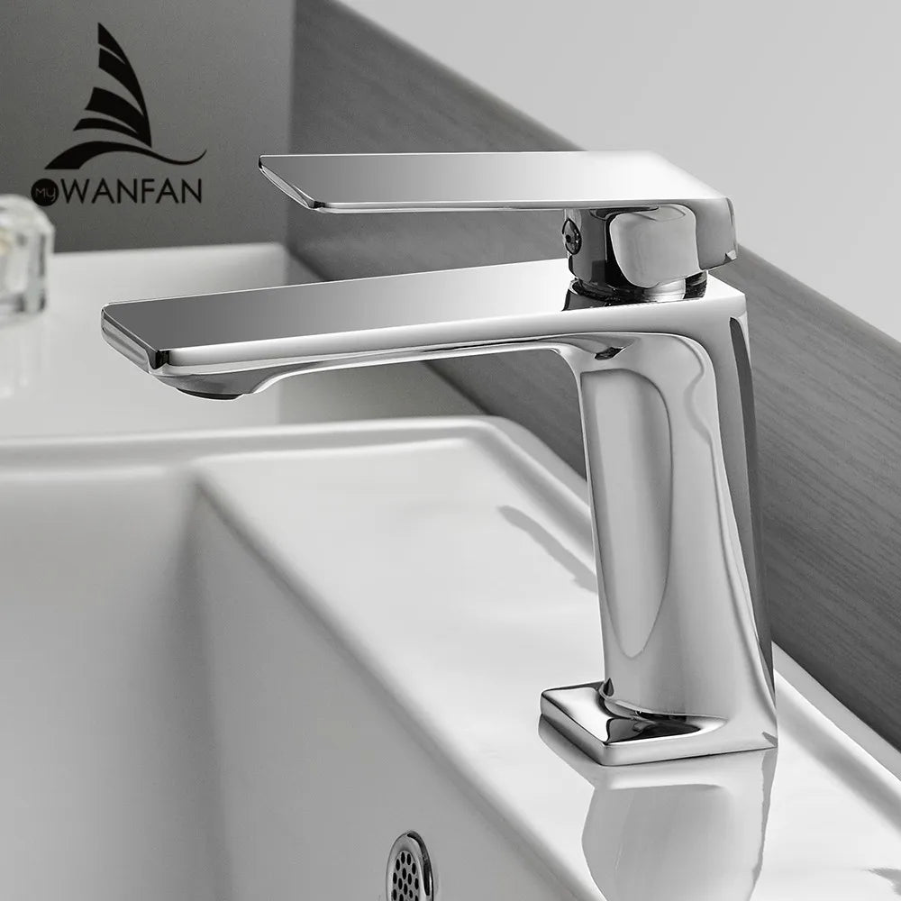 DecorBites™ Black Bathroom Basin Faucet Mixer Tap Deck Mounted Hot Cold Torneira Banheiro