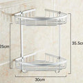 DecorBites™ Aluminium Double Shelf Kitchen and Bathroom Corner Basket Angel Rack