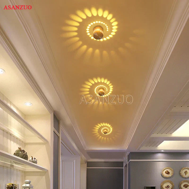 DecorBites™ Aluminum Spiral LED Wall Lamp for Bedroom and Living Room
