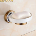 DecorBites™ Brass Soap Holder with Ceramic Dish, Bathroom Soap Basket