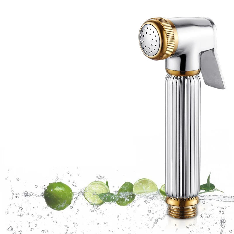 DecorBites™ Brass Chrome Bidet Sprayer Head for Toilet, Pet Shower Spray