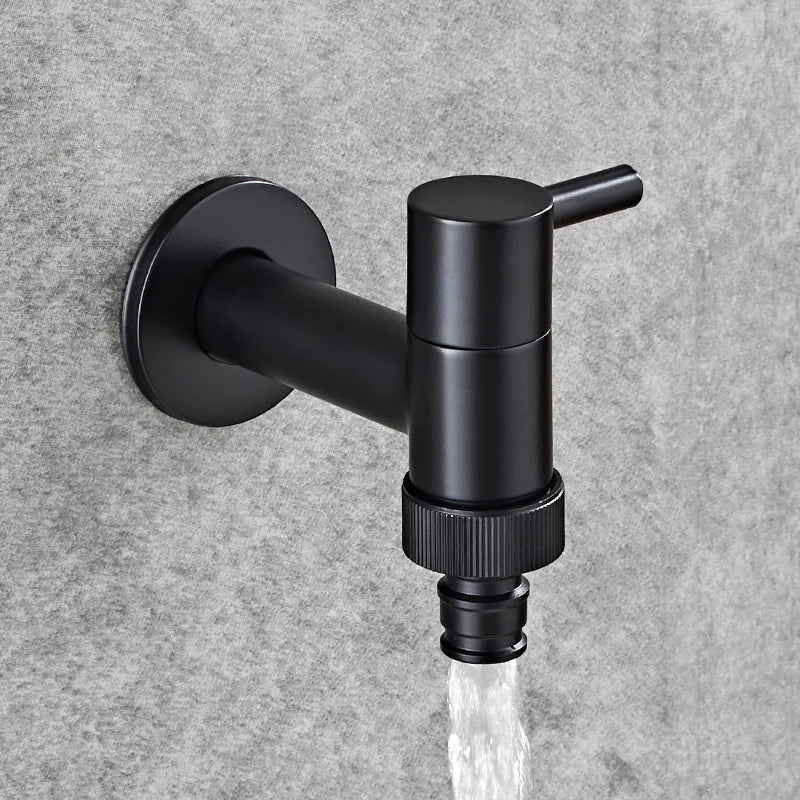 DecorBites™ Copper Bathroom Corner Faucet Single Cold Outdoor Mixer Tap Black Oil