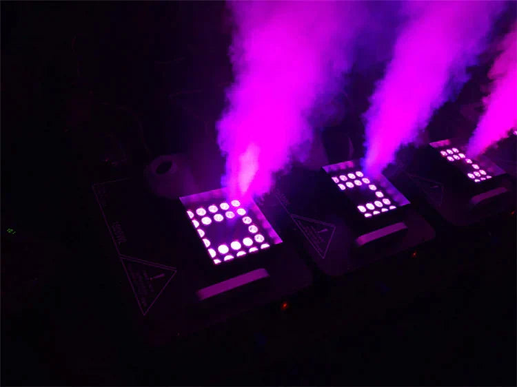DecorBites™ 1500W RGB Triple LED Fog Machine with Color-Changing Effects