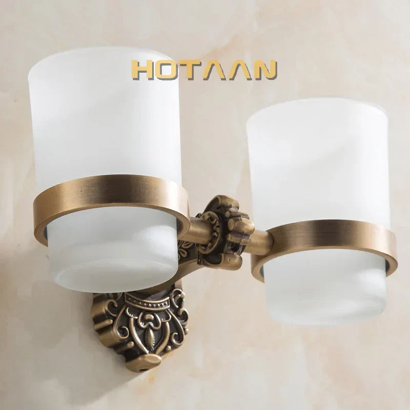 DecorBites™ Aluminium Double Tumbler Holder for Bathroom - YT-11208