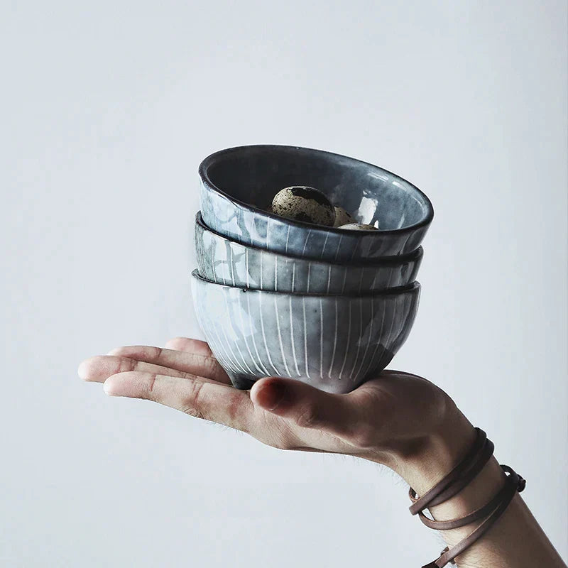 DecorBites™ Ceramic Japanese Style Small Sauce Dishes Rice Bowl