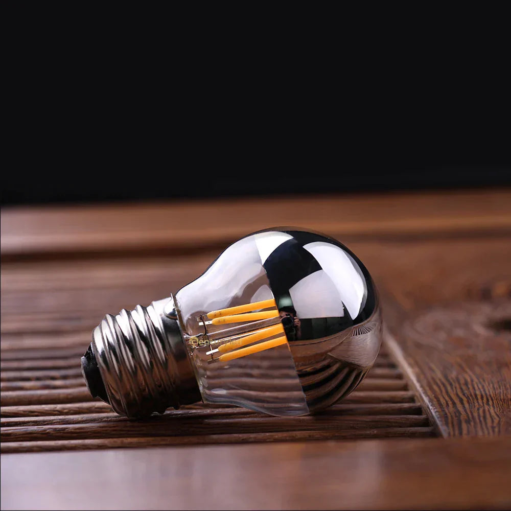 DecorBites™ LED G45 Globe Dimmable Silver Bowl Bulb 4W 2700K 6000K