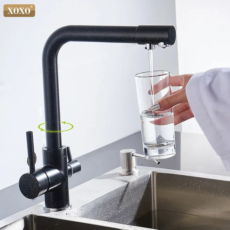 DecorBites™ Black Kitchen Faucet Mixer Tap 360° Rotation Water Features