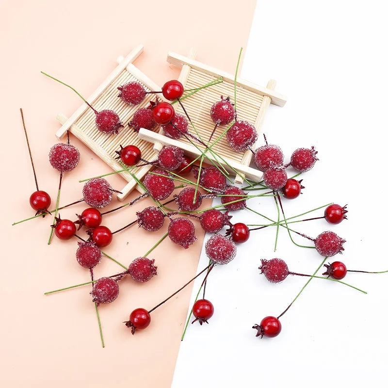 DecorBites™ Foam Cherry Artificial Fruits - Set of 10 Pieces for DIY, Decor, and Gifts