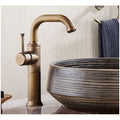 DecorBites™ Antique Brass Bathroom Faucet Single Handle Deck Mount Hot Cold Mixer
