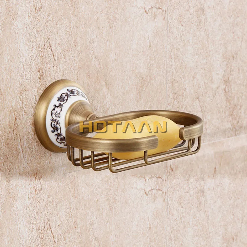 DecorBites™ Antique Brass Soap Holder: Pure Copper Bathroom Soap Basket