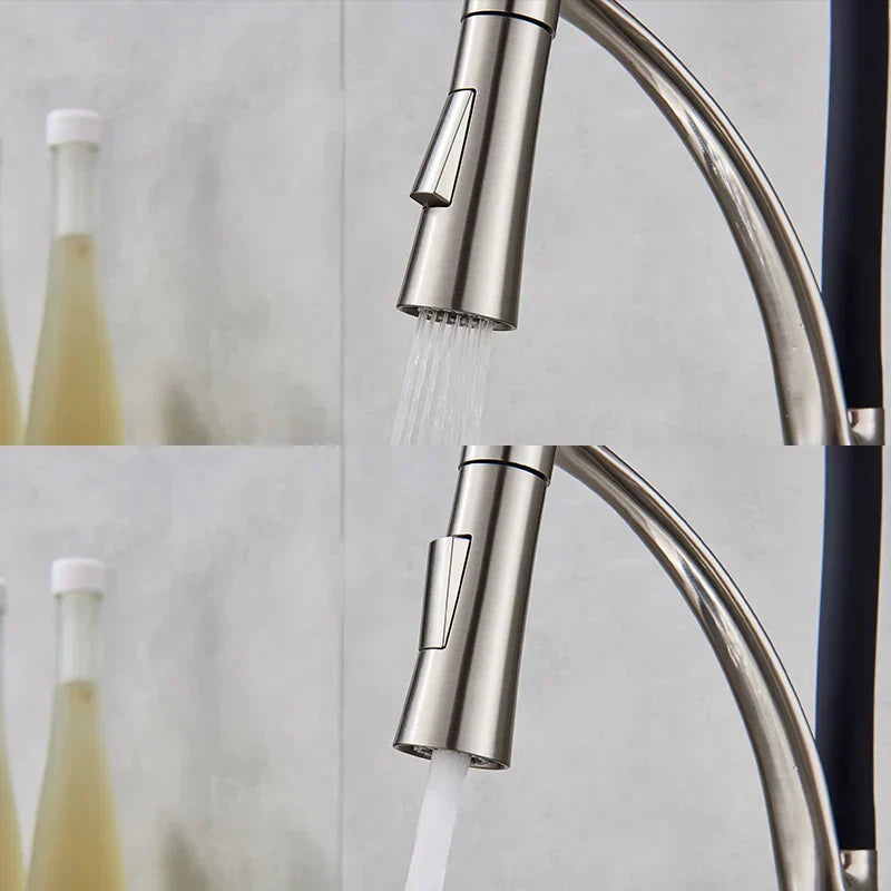 DecorBites™ LED Swivel Pull Down Kitchen Faucet with Hot and Cold Water Mixer