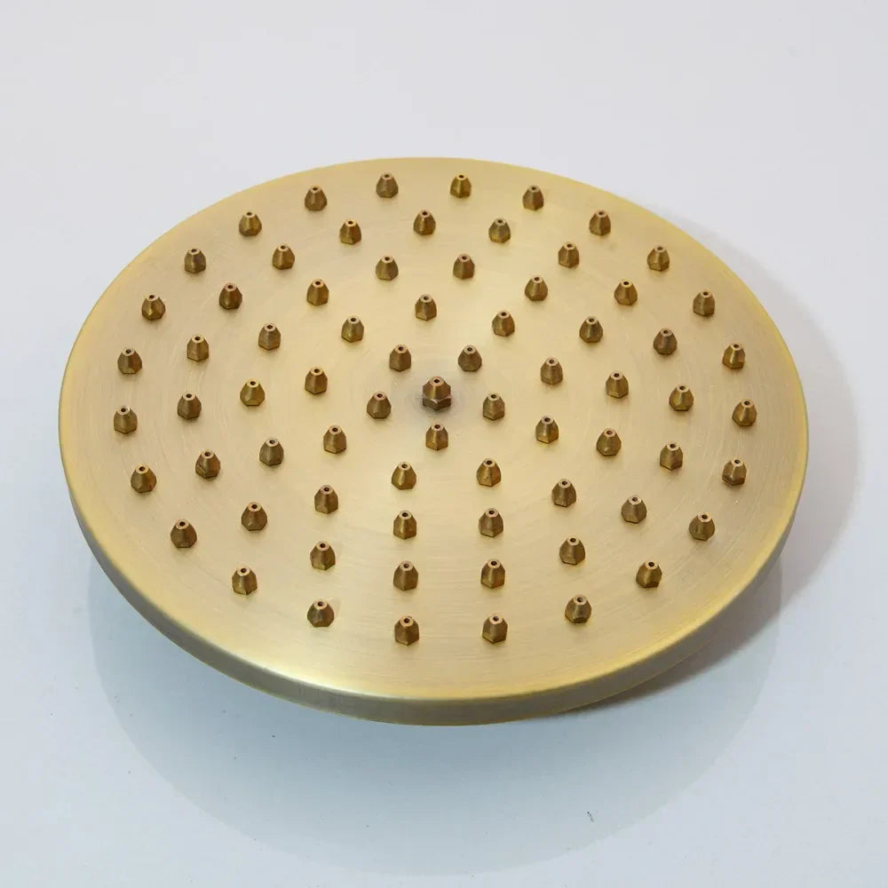 DecorBites™ Antique Brass Bathroom Shower Set with Hand Shower, Mixer Taps, Double Handles