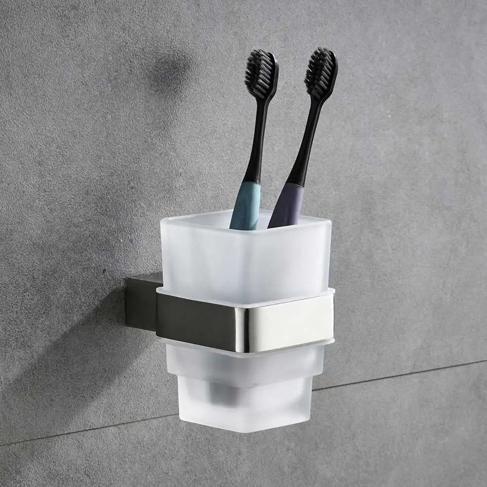 DecorBites™ Brushed Nickel Stainless Steel Bathroom Hardware Set - 4-Piece Accessory Kit