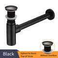 DecorBites™ Brass Round Bottle Trap Oil Rubbed Bronze Black Siphon for Bathroom Vanity