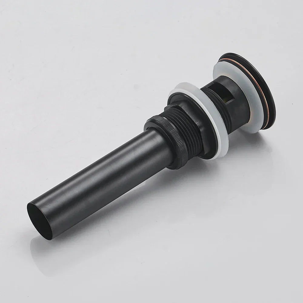 DecorBites™ Brass Black Vessel Sink Pop Up Drain Stopper With Overflow – HJ-0618H