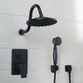 DecorBites™ 8" Matte Black Wall Mounted Rainfall Shower Faucet Set with Handheld Shower